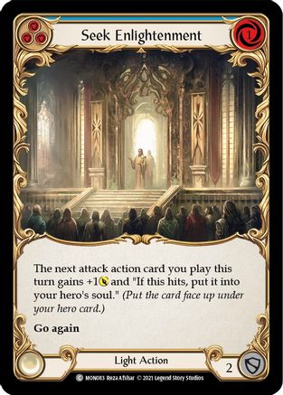 Seek Enlightenment (Blue) 1st Edition Rainbow Foil (MON083) - Monarch