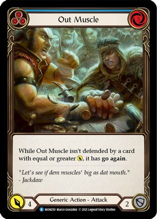 Out Muscle (Blue) (MON250) 1st Edition Rainbow Foil - Monarch
