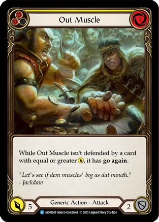 Out Muscle (Yellow) (MON249) 1st Edition Rainbow Foil - Monarch