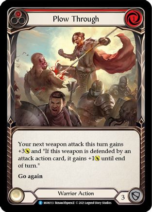 Plow Through (Red) 1st Edition Rainbow Foil (MON113) - Monarch