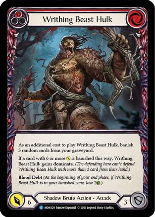 Writhing Beast Hulk (Red) (MON129) (1st Edition) Rainbow Foil - Monarch