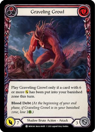 Graveling Growl (Red) (MON144) (1st Edition) Rainbow Foil - Monarch