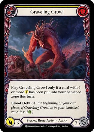 Graveling Growl (Yellow) (MON145) (Unlimited Edition) Rainbow Foil - Monarch