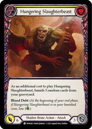 Hungering Slaughterbeast (Yellow) (MON148) 1st Edition Rainbow Foil - Monarch