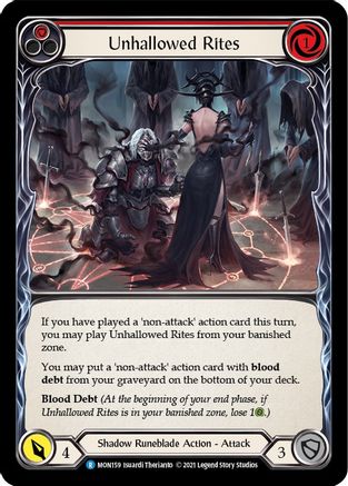 Unhallowed Rites (Red) 1st Edition Rainbow Foil (MON159) - Monarch | Silver Goblin