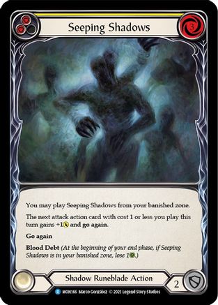 Seeping Shadows (Yellow) (MON166) (1st Edition) Rainbow Foil - Monarch