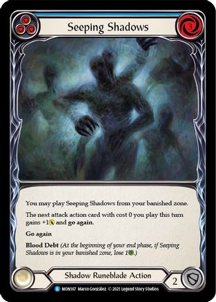Seeping Shadows (Blue) (MON167) 1st Edition Rainbow Foil - Monarch