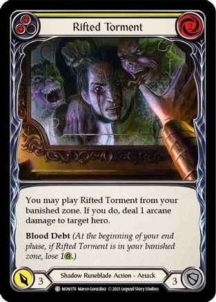 Rifted Torment (Yellow) (MON178) (1st Edition) Rainbow Foil - Monarch