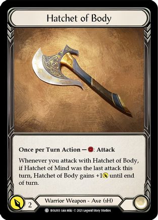 Hatchet of Body (BOL003)  - Blitz Deck: Monarch - Boltyn