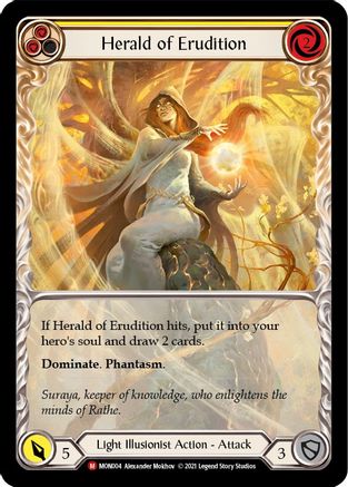 Herald of Erudition (Extended Art) 1st Edition Rainbow Foil (MON004) - Monarch | Silver Goblin