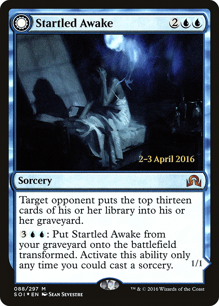 Startled Awake // Persistent Nightmare [Shadows over Innistrad Prerelease Promos] | Silver Goblin