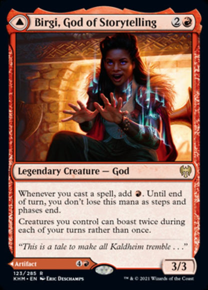 Birgi, God of Storytelling // Harnfel, Horn of Bounty (123) Foil - Kaldheim