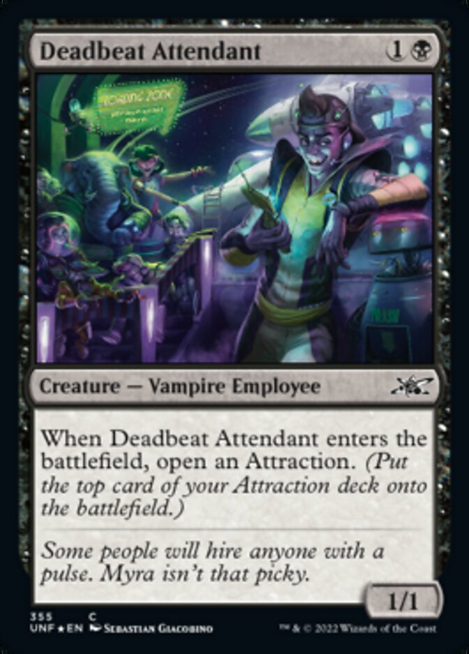 Deadbeat Attendant (Galaxy Foil) [Unfinity] | Silver Goblin