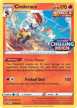 Cinderace - SWSH112 (Prerelease) (SWSH112) Holofoil - SWSH Sword & Shield Promo Cards