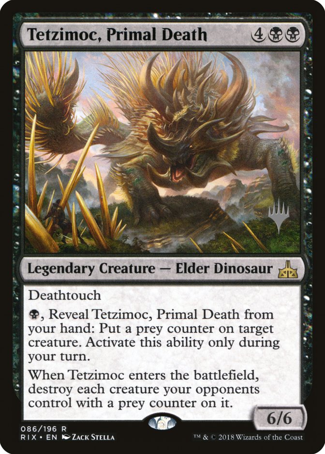 Tetzimoc, Primal Death (Promo Pack) [Rivals of Ixalan Promos] | Silver Goblin