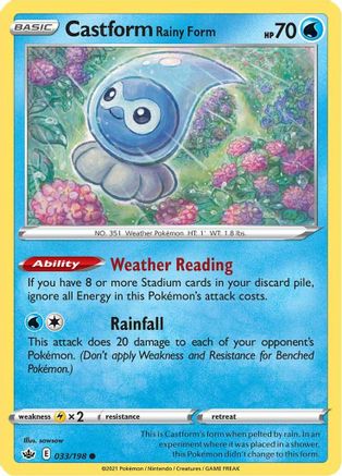 Castform Rainy Form (33) - SWSH06 Chilling Reign