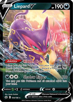 Liepard V (104) Holofoil - SWSH06 Chilling Reign