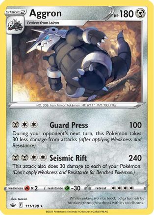 Aggron (111) Reverse Holofoil - Chilling Reign