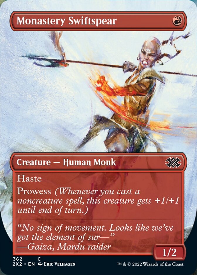 Monastery Swiftspear (Borderless Alternate Art) [Double Masters 2022] | Silver Goblin