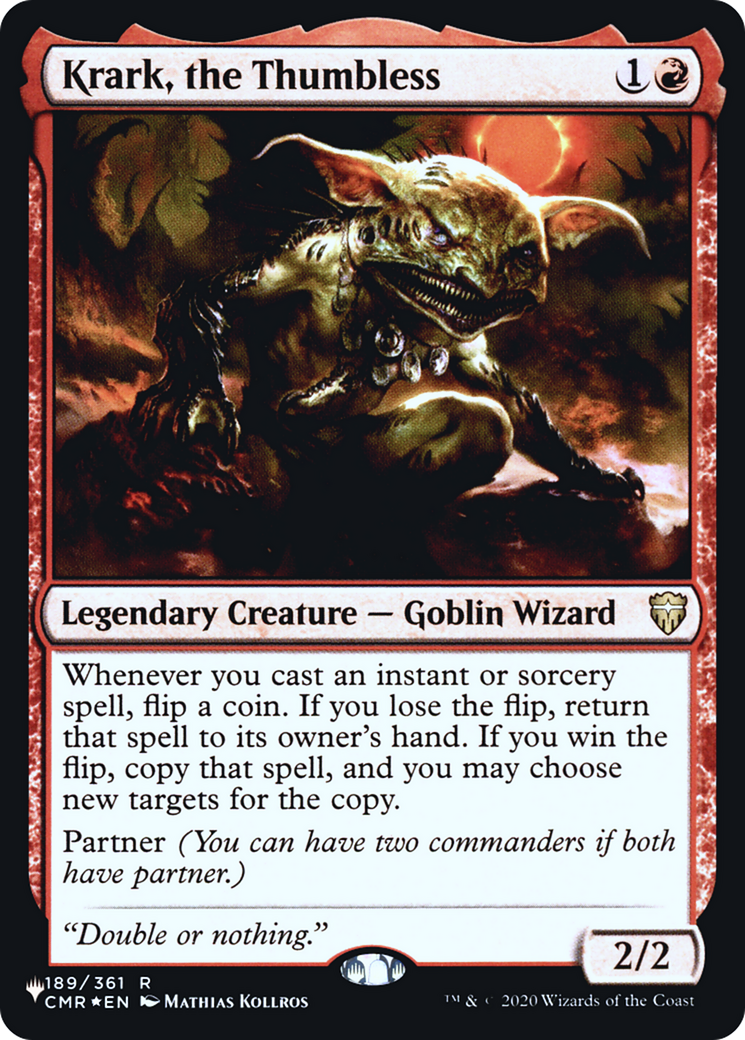 Krark, the Thumbless (CMR-189) Foil - The List