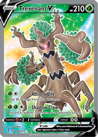 Trevenant V (Full Art) (168) Holofoil - SWSH07 Evolving Skies