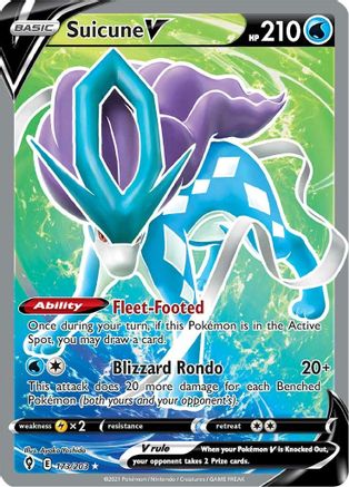 Suicune V (Full Art) (173) Holofoil - SWSH07 Evolving Skies