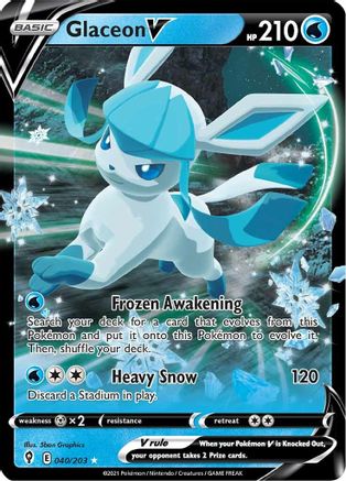 Glaceon V (40) Holofoil - SWSH07 Evolving Skies