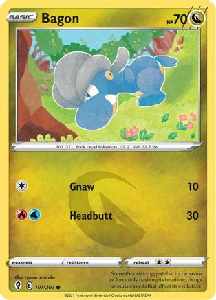 Bagon (107) Reverse Holofoil - SWSH07 Evolving Skies