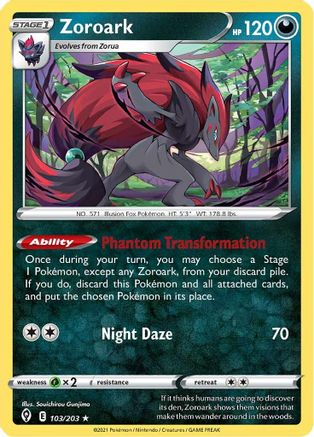 Zoroark (103/203) (Theme Deck Exclusive) [Sword & Shield: Evolving Skies] | Silver Goblin