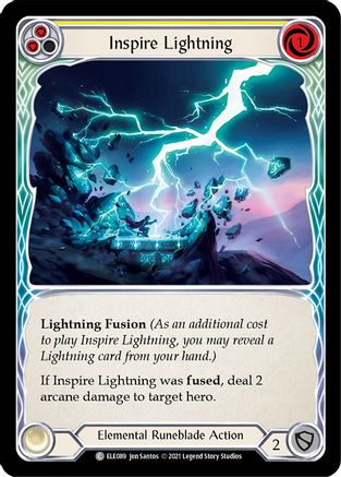 Inspire Lightning (Yellow) (ELE089) 1st Edition Rainbow Foil - Tales of Aria