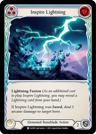 Inspire Lightning (Blue) (ELE090) 1st Edition Rainbow Foil - Tales of Aria
