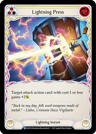 Lightning Press (Yellow) (ELE184) 1st Edition Rainbow Foil - Tales of Aria
