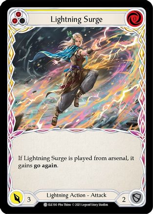 Lightning Surge (Yellow) (ELE190) 1st Edition Rainbow Foil - Tales of Aria