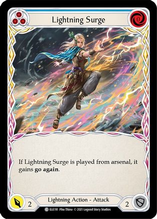 Lightning Surge (Blue) (ELE191) 1st Edition Rainbow Foil - Tales of Aria