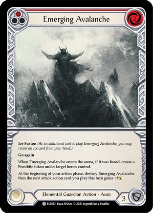 Emerging Avalanche (Red) (ELE025) (1st Edition) Rainbow Foil - Tales of Aria