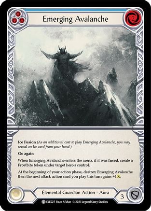 Emerging Avalanche (Blue) (ELE027) (1st Edition) Rainbow Foil - Tales of Aria