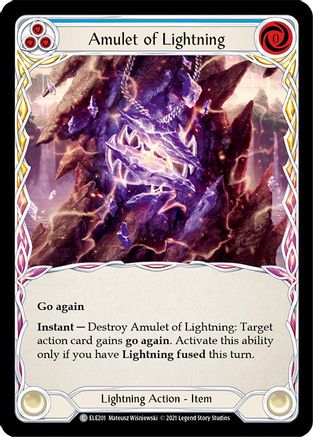 Amulet of Lightning (ELE201) 1st Edition Rainbow Foil - Tales of Aria