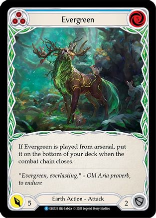 Evergreen (Blue) (ELE121) (1st Edition) Rainbow Foil - Tales of Aria