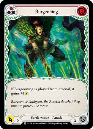 Burgeoning (Red) (ELE134) 1st Edition Rainbow Foil - Tales of Aria