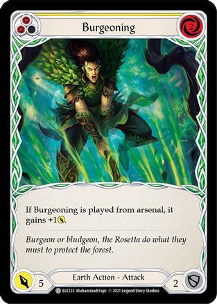 Burgeoning (Yellow) (ELE135) (1st Edition) Rainbow Foil - Tales of Aria
