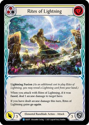 Rites of Lightning (Yellow) (ELE071) 1st Edition Rainbow Foil - Tales of Aria