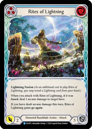 Rites of Lightning (Blue) (ELE072) 1st Edition Rainbow Foil - Tales of Aria