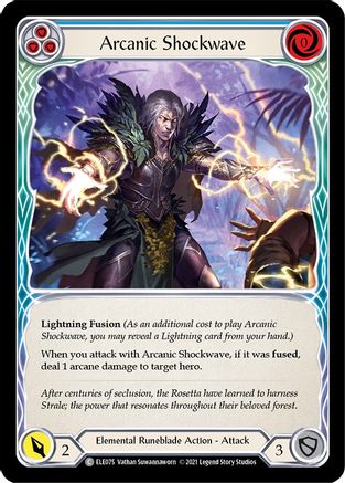 Arcanic Shockwave (Blue) (ELE075) (1st Edition) Rainbow Foil - Tales of Aria