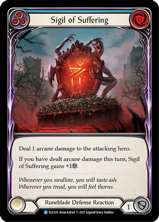 Sigil of Suffering (Blue) (ELE229) (1st Edition) Rainbow Foil - Tales of Aria