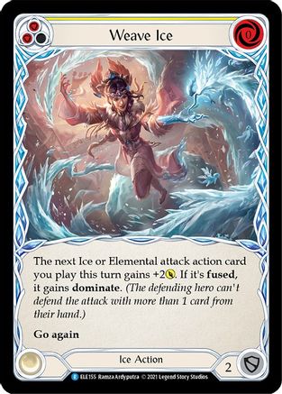 Weave Ice (Yellow) (ELE155) 1st Edition Rainbow Foil - Tales of Aria
