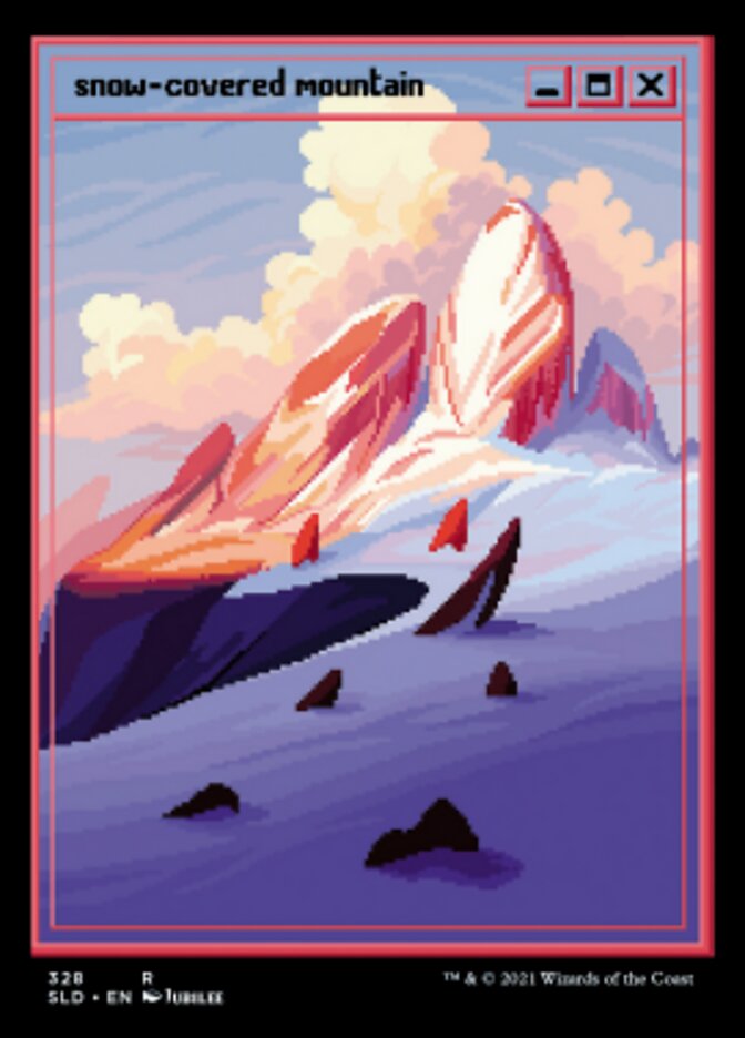 Snow-Covered Mountain (PixelSnowLands.jpg) (328) Foil - Secret Lair Drop Series