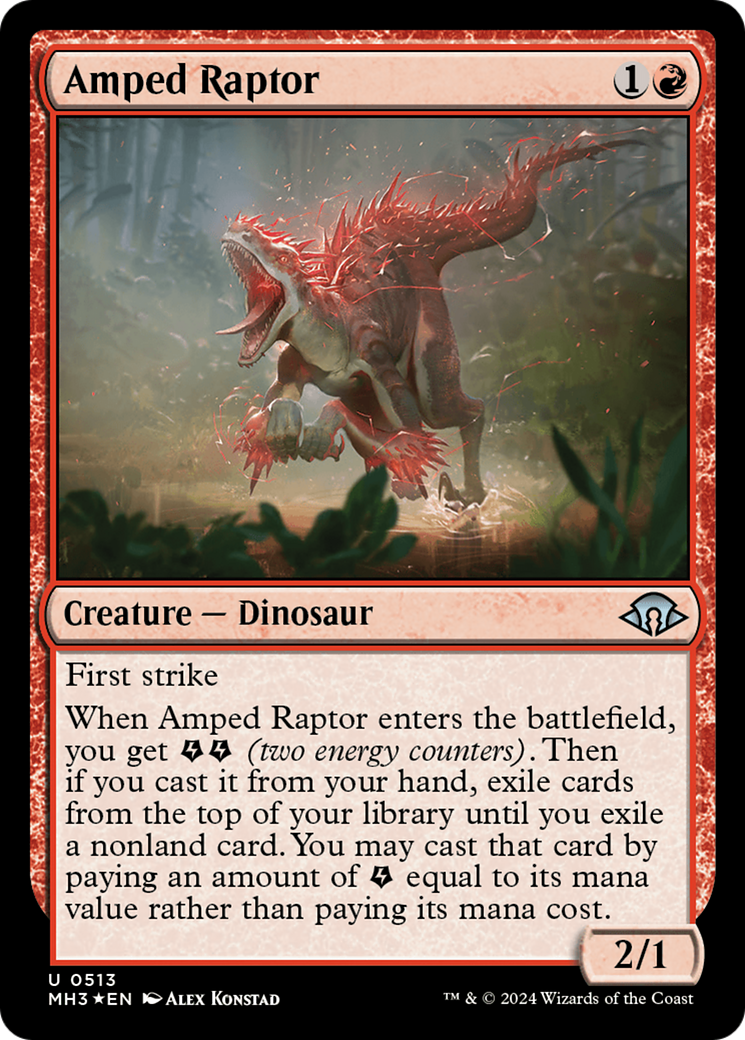 Amped Raptor (Ripple Foil) [Modern Horizons 3] | Silver Goblin