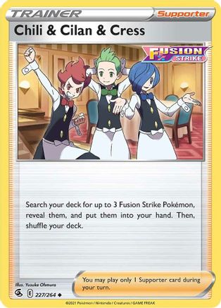 Chili & Cilan & Cress (227/264) [Sword & Shield: Fusion Strike] | Silver Goblin