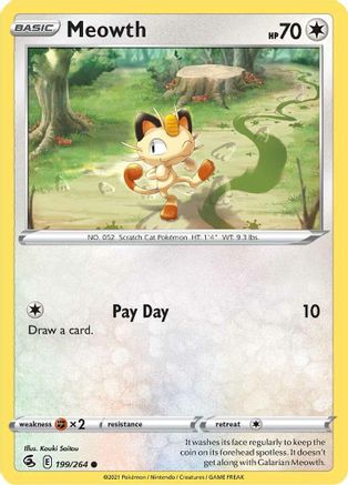 Meowth (199/264) [Sword & Shield: Fusion Strike] | Silver Goblin