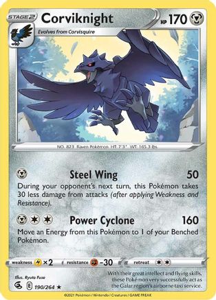 Corviknight (190) Reverse Holofoil - SWSH08 Fusion Strike